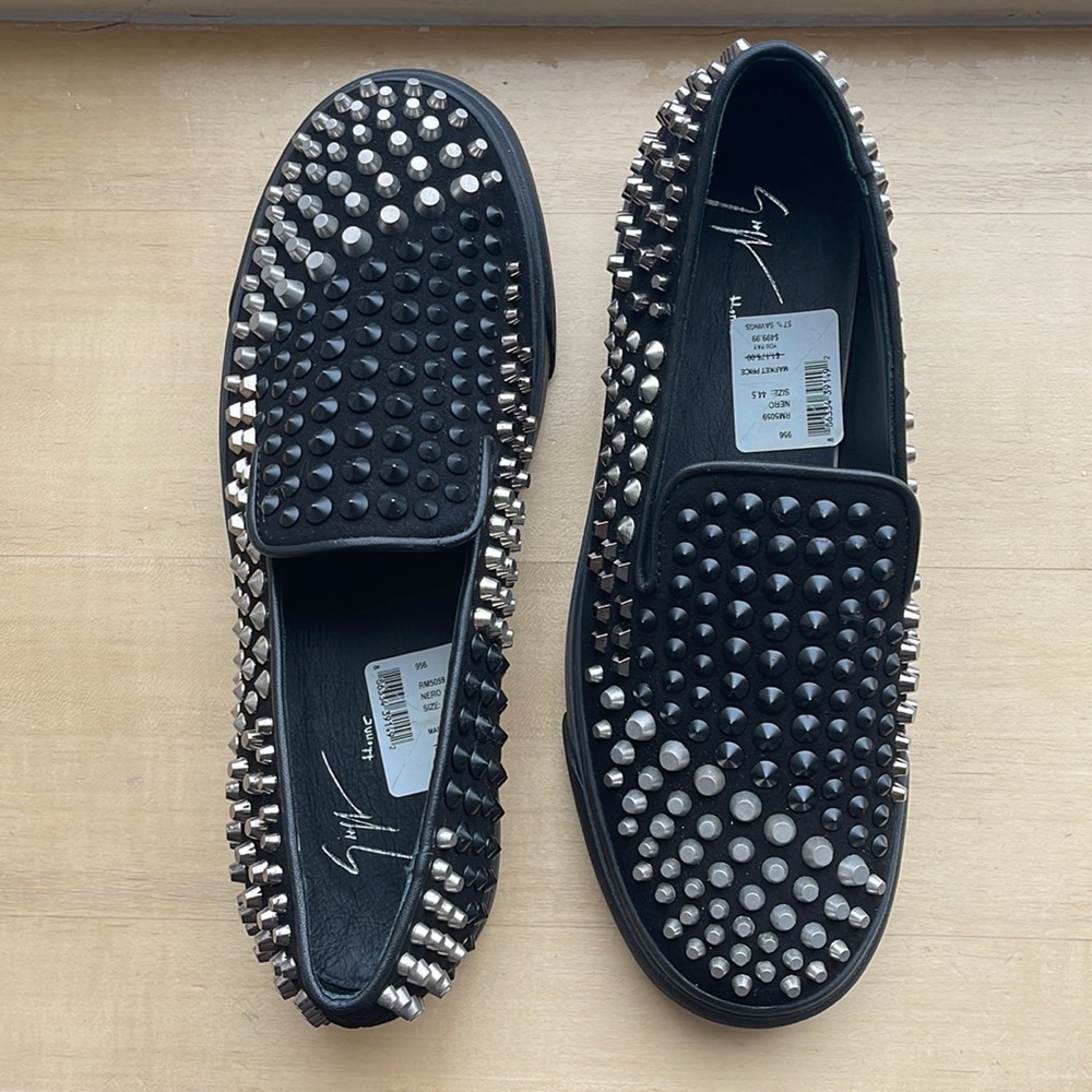 Men’s studded designer loafer. Never worn, with tags